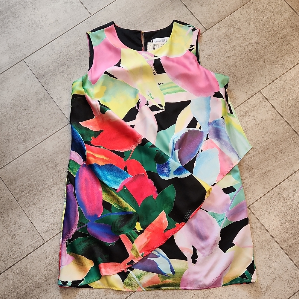 Joseph Ribkoff NWT Multicolor Abstract Print Sleeveless Mini Dress